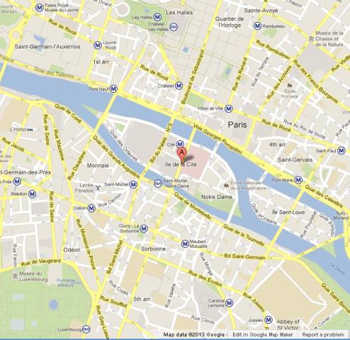 Where is Ile de la Cité on Map of Paris
