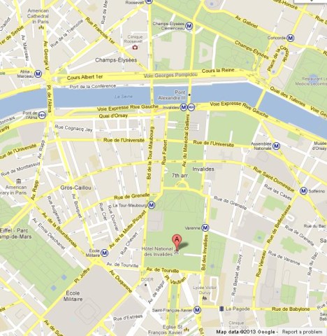 Where is Invalides on Paris Map
