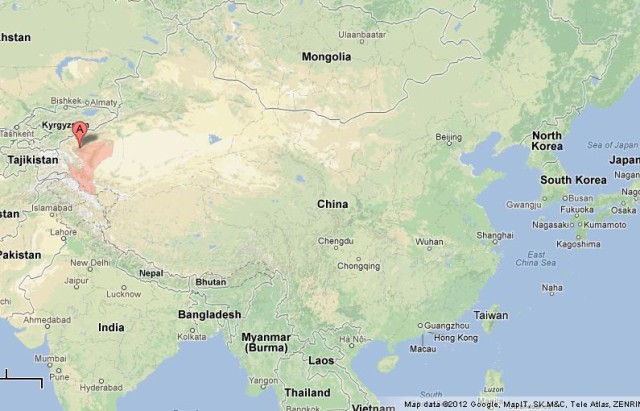 Where is Kashgar on Map of China