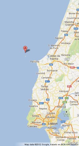 Map of Berlengas Portugal