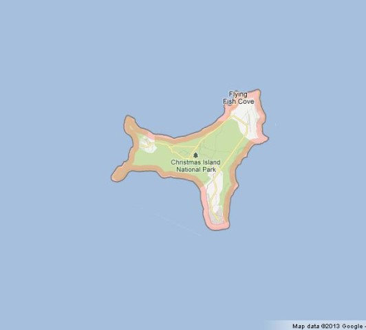 Map of Christmas Island Australia
