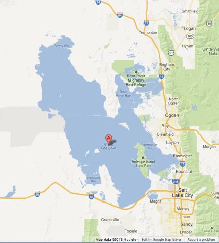 Map of Great Salt Lake USA