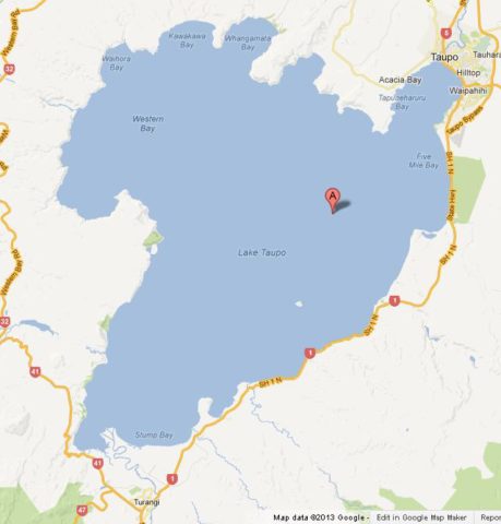Map of Lake Taupo New Zealand