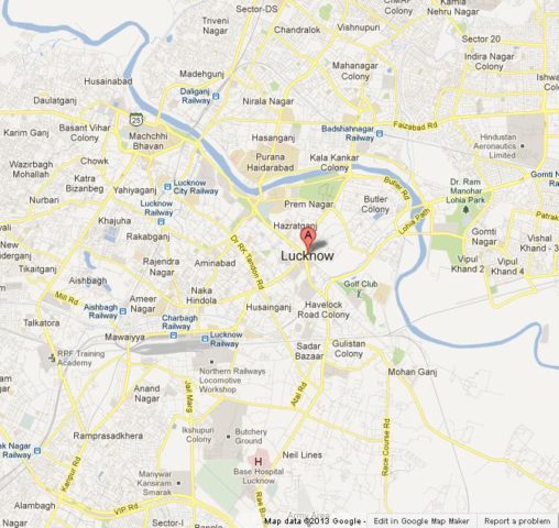 Map of Lucknow India