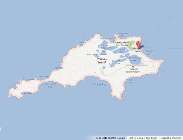 Map of Rottnest Island Australia