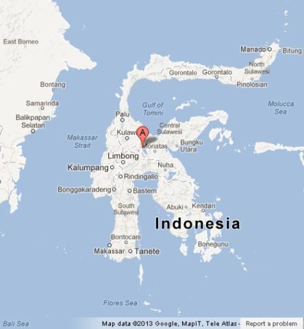 Map of Sulawesi Indonesia