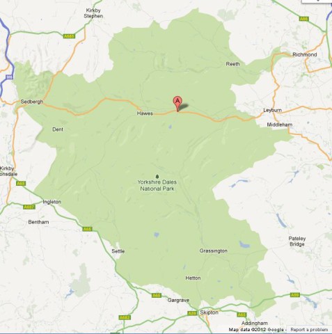 Map of Yorkshire Dales UK