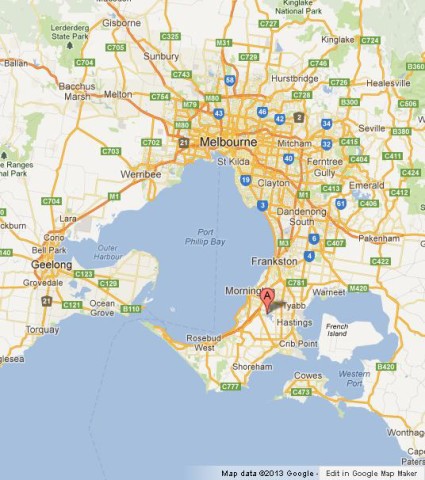 location Mornington Peninsula on Map of Melbourne