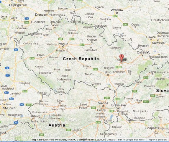 Where is Olomouc on Czech Republic Map