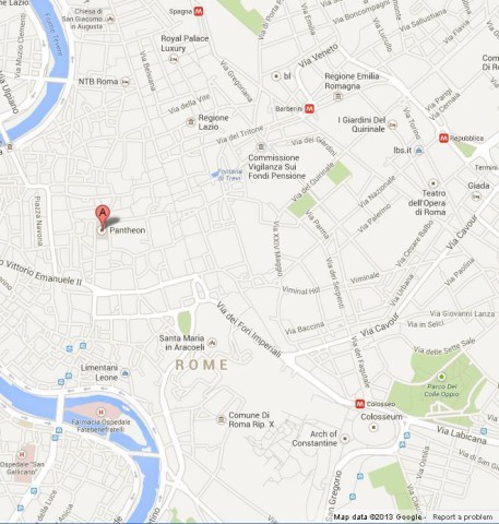 location Piazza della Rotonda on Map of Rome