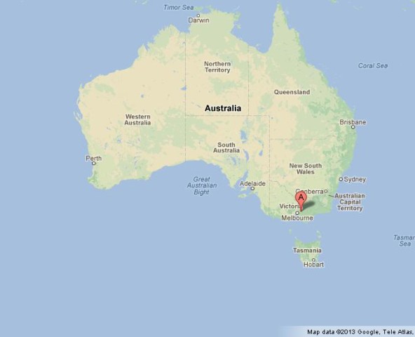 location Yarra Valley on Map of Australia