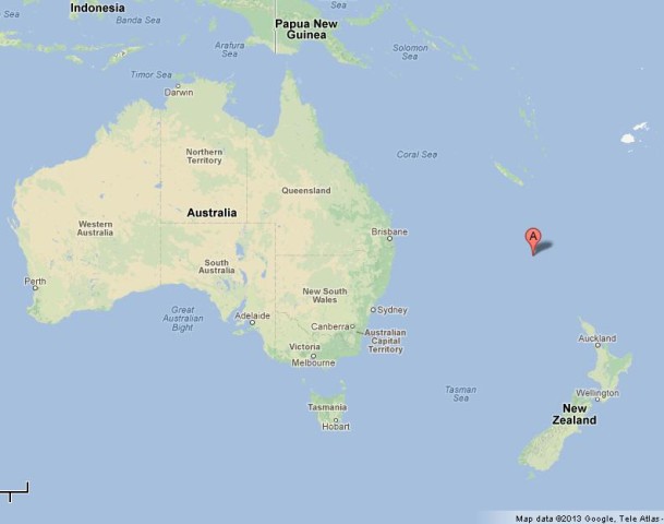 where is Norfolk Island Australia map