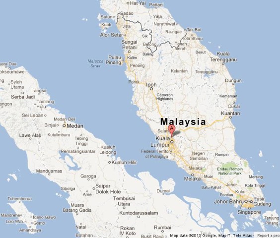 location of Batu Caves on Map of Malaysia Peninsular
