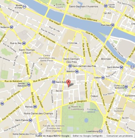 location Church St Sulpice on Map of Paris