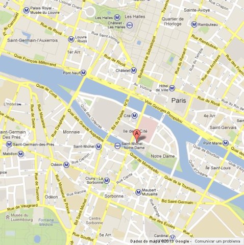 location Crypte Archélogique on Map of Paris