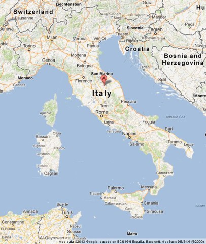 location Gubbio on Map of Italy