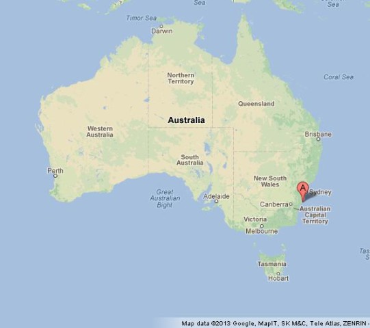 location Jervis Bay on Australia Map