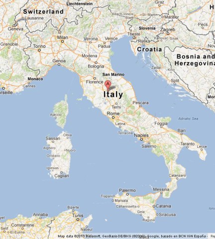 location Lake Trasimeno on Map of Italy