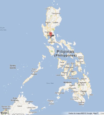 location Manila on Map of Philippines