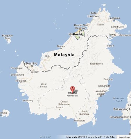 Map of Borneo Malaysia