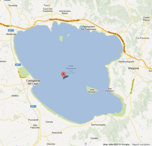 Map of Lake Trasimeno Italy