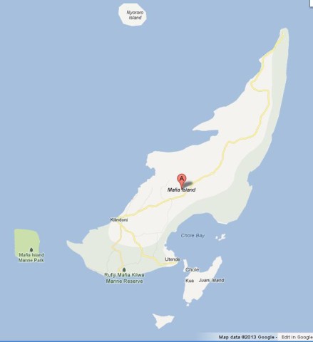 Map of Mafia Island Tanzania