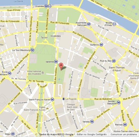 location Musée Rodin on Map of Paris