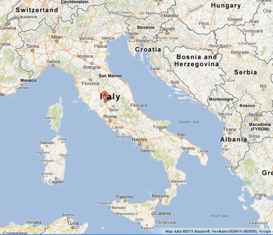 location Orvieto on Map of Italy