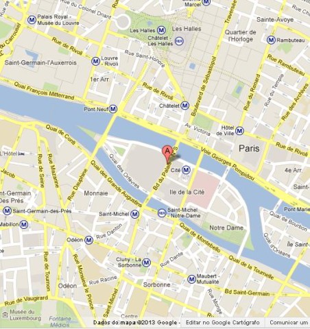 location Palais de Justice on Map of Paris