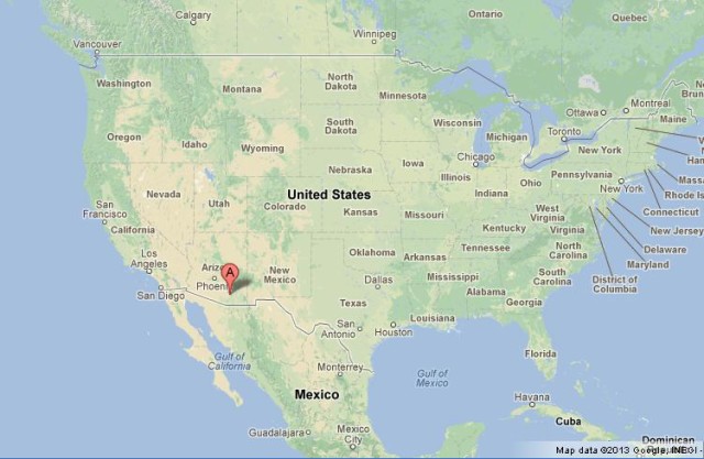 location Saguaro National Park on US Map