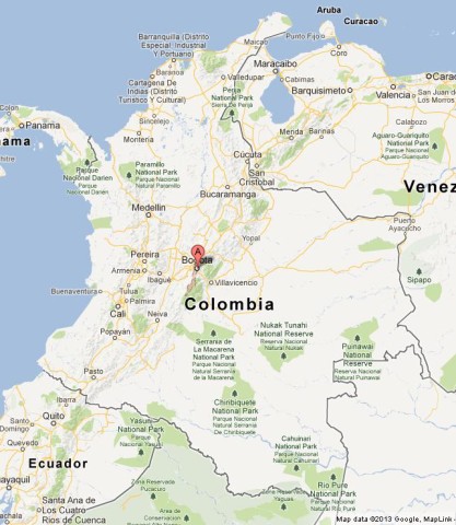 location Bogota on Map of Colombia