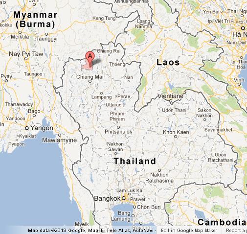 Where is Chiang Dao Caves on Northern Thailand Map