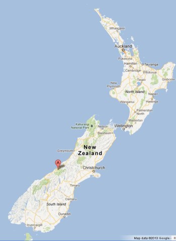 Where is Fox Glacier on Map of New Zealand