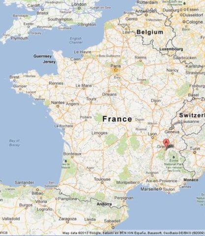 Where is Grenoble on Map of France