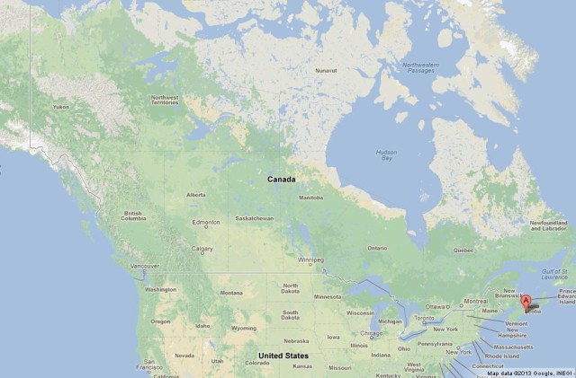 location Halifax on Map of Canada