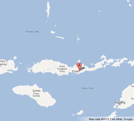 Where is Kelimutu on Map of Flores