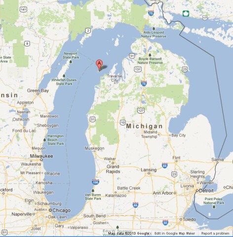 location Manitou Islands on Map of Mic