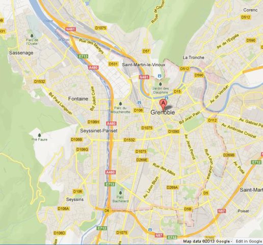 Map of Grenoble France
