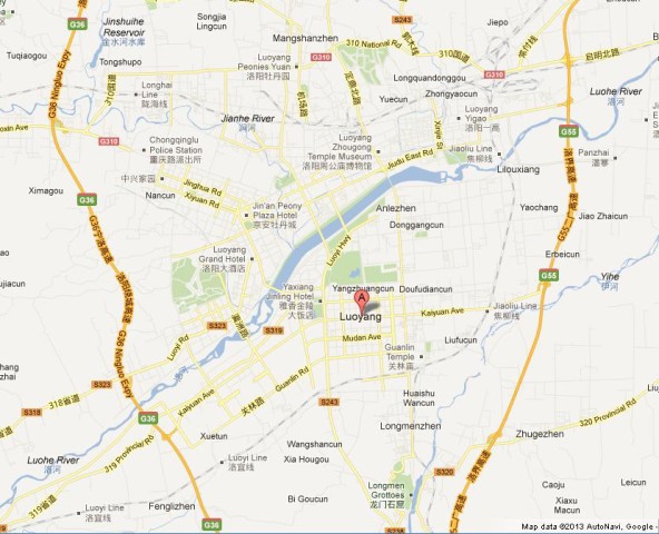 Map of Luoyang China