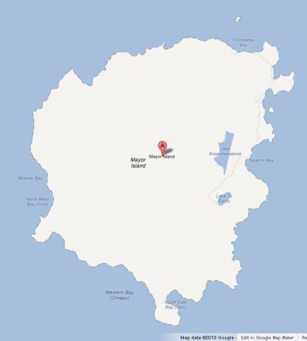Map of Mayor Island New Zealand