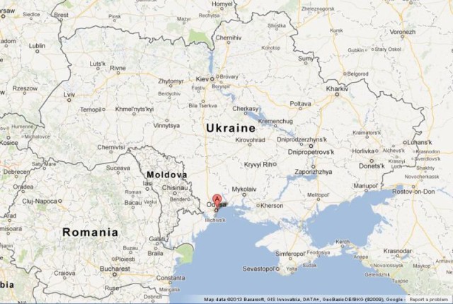 location Odessa on Map of Ukraine