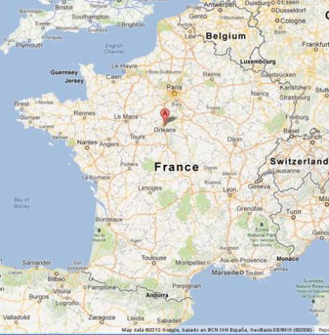 Where is Orleans on Map of France