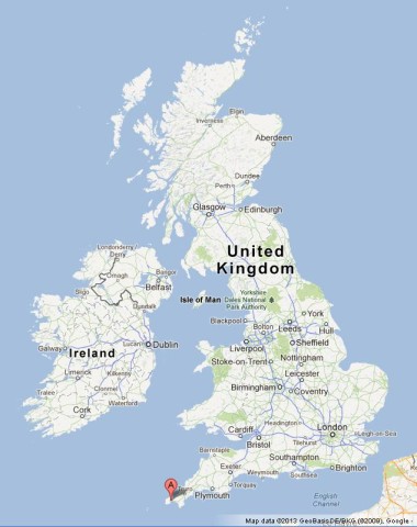 Where is Penzance on UK Map