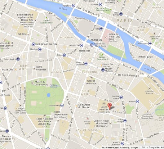 location Quartier Latin on Map of Paris