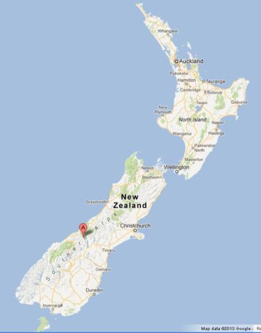 Where is Southern Alps on Map of New Zealand