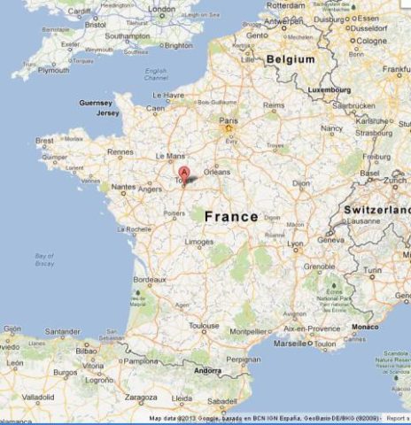 Where is Tours on Map of France