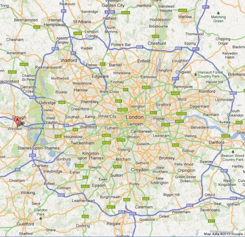 location Windsor on Map of London