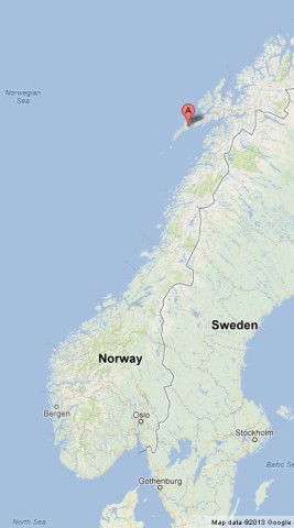 Where is Lofoten Islands on Map of Norway