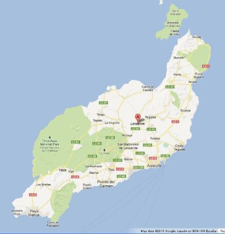 Map of Lanzarote Spain