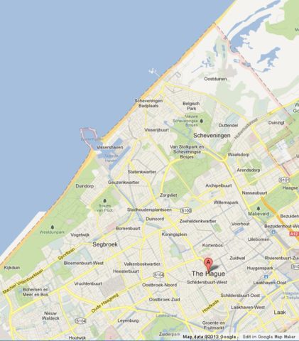 Map of The Hague Netherlands